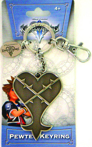 KINGDOM HEARTS HEARTLESS LOGO PEWTER KEY RING