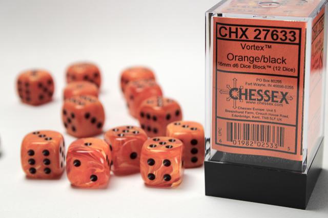 CHX DICE SET 27633 ORANGE / BLACK