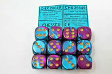 Load image into Gallery viewer, CHX 26649 GEMINI PURPLE/TEAL W/GOLD 16MM D6 12
