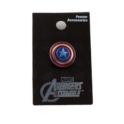 CAPTAIN AMERICA SHIELD COLORED PEWTER LAPEL PIN