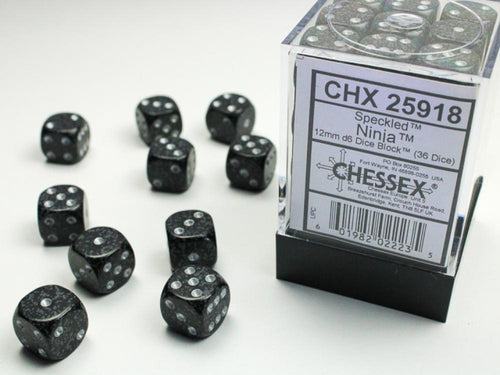 CHX 25918 SPECKLED 12MM D6 NINJA DICE 36