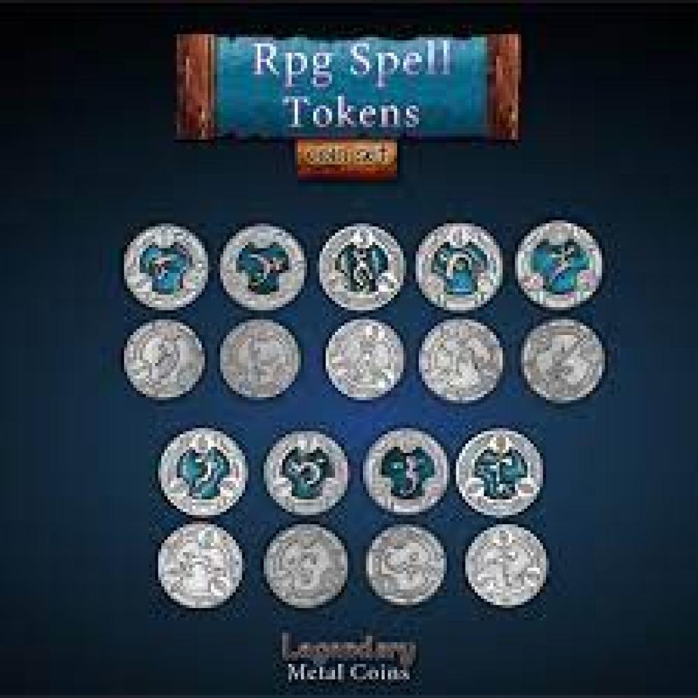 DRAWLABS LEGENDARY METAL COINS RPG SPELL TOKENS