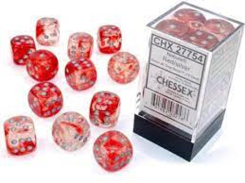 CHX 27754 NEBULA RED SILVER 16MM D6 DICE BLOCK
