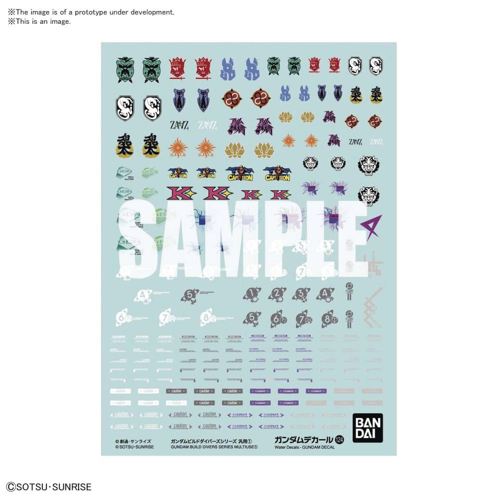 MOBILE SUIT GUNDAM DECAL 124 GUNDAM DIVERS MULTIUSE DECAL