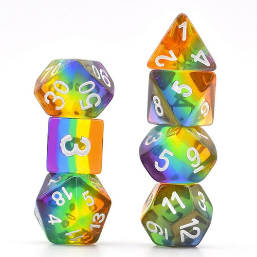 FOAM BRAIN TRANSLUCENT RAINBOW RPG DICE SET