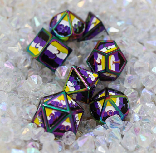 NON BINARY PRIDE FLAG - RPG METAL DICE SET