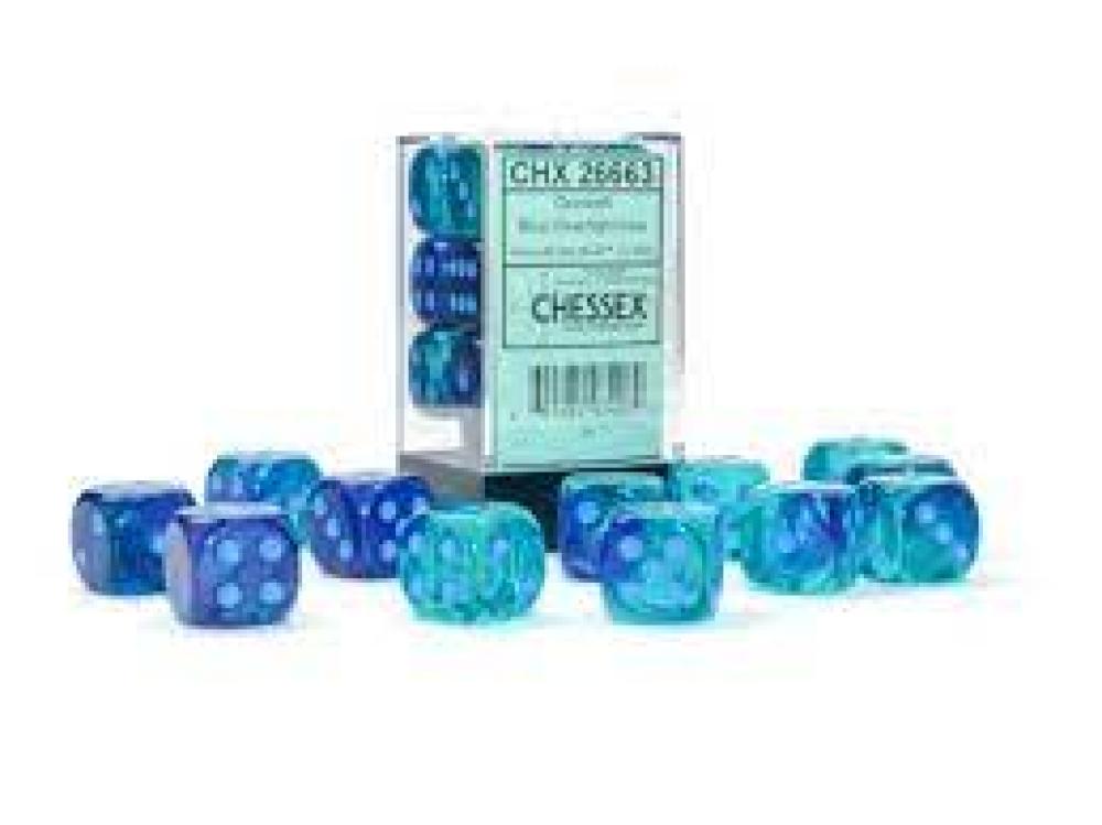 CHX 26663 GEMINI BLUE BLUE LIGHT BLUE 12 D6 DICE SET