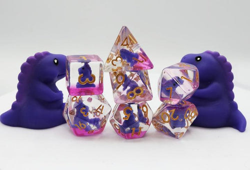 FOAMBRAIN PURPLE TREX RPG DICE SET