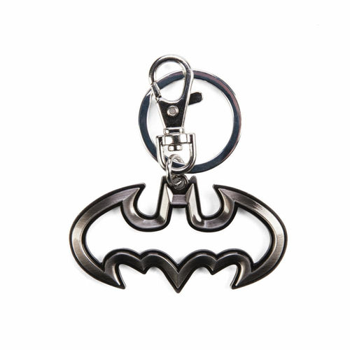 BATMAN CUT OUT LOGO PEWTER KEY RING