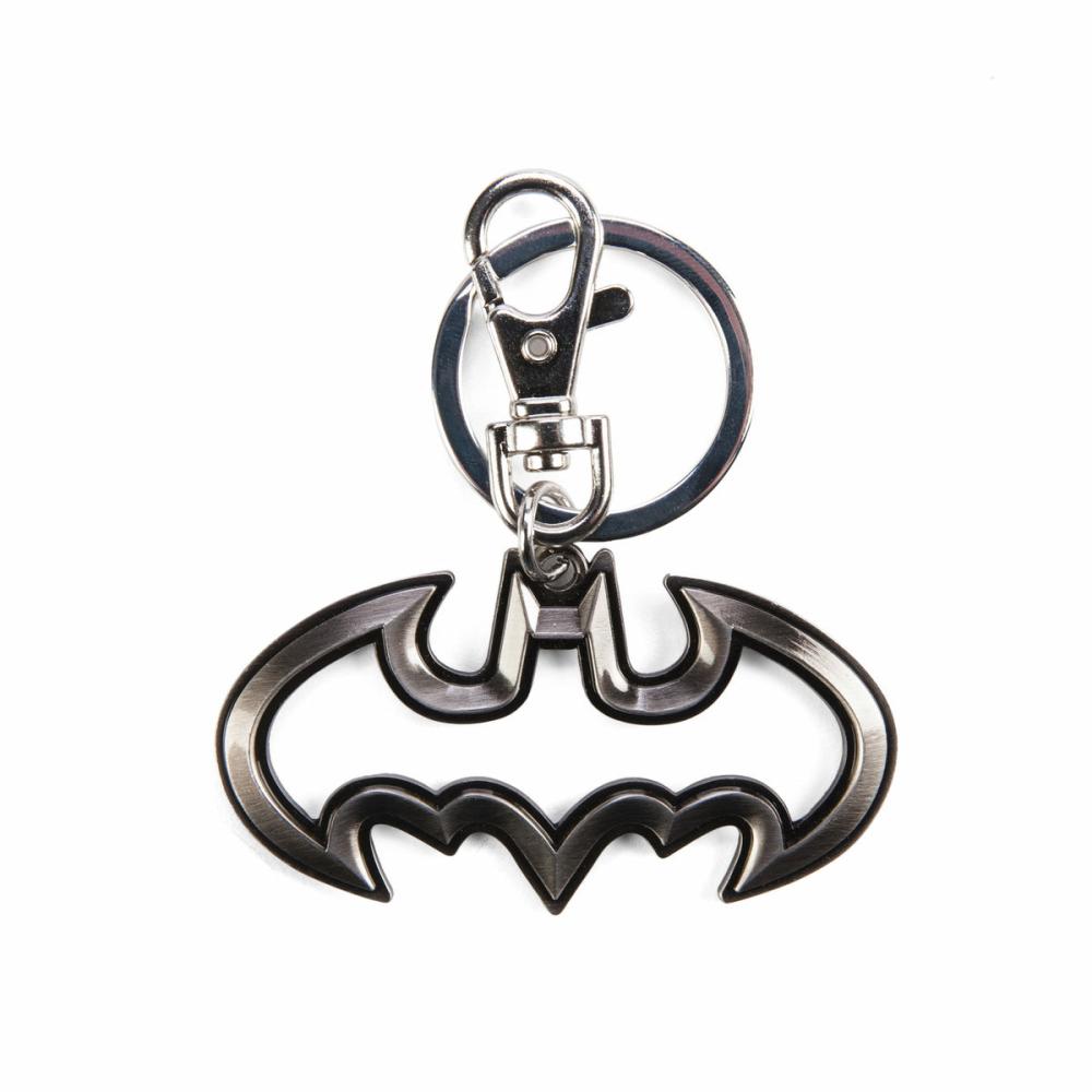 BATMAN CUT OUT LOGO PEWTER KEY RING