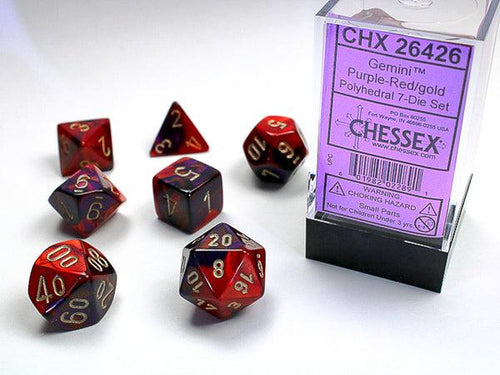 CHX 20626 GEMINI PURPLE RED GOLD MINI DICE SET