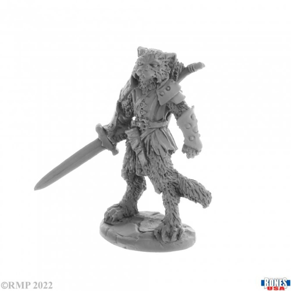 REAPER BONES 30058 MINI - CATFOLK FIGHTER MEI