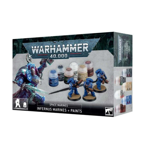 WARHAMMER 40K : SPACE MARINES INFERNUS MARINES AND PAINTS