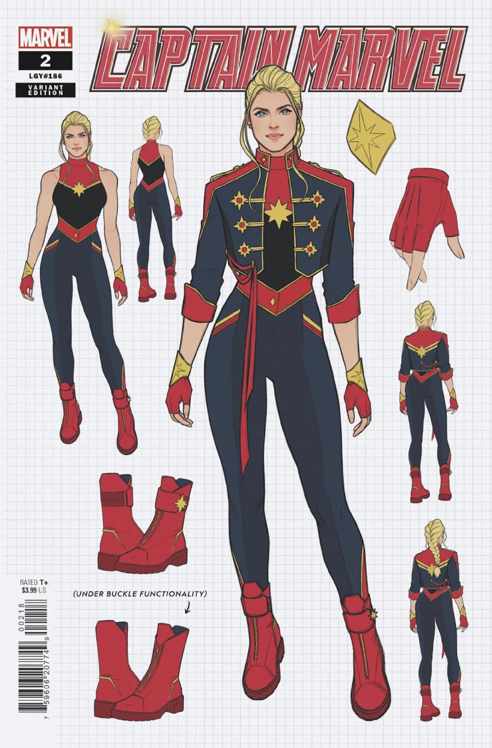 CAPTAIN MARVEL #2JEN BARTEL DESIGN VAR 1:10 INCV