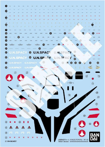 HG 1/100 YF-19 WATER DECALS