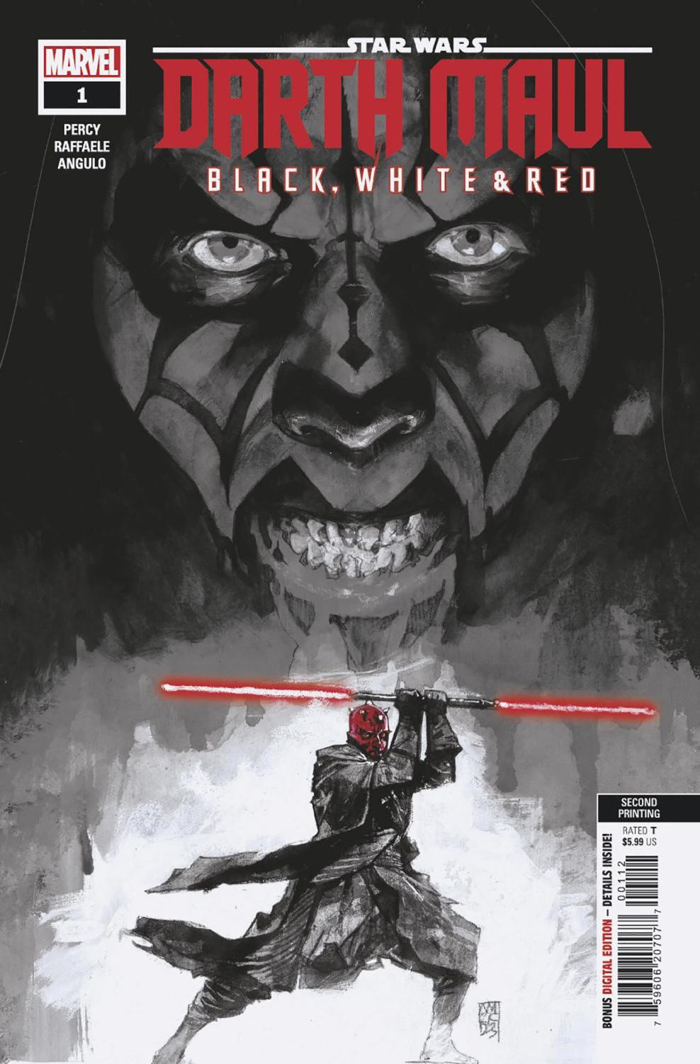 STAR WARS DARTH MAUL - BLACK WHITE AND RED #1 ALEX MALEEV 2ND PRINTING VAR CVR A