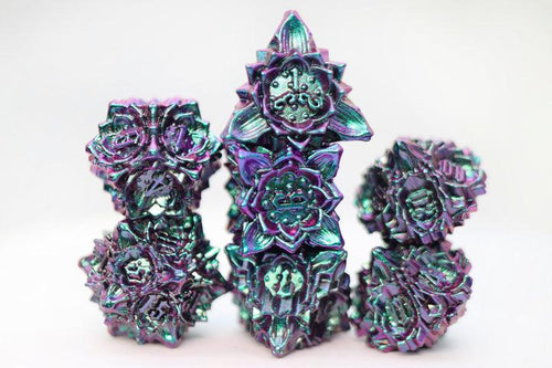FOAM BRAIN FLORAL STARBURST: MYSTIC MARIGOLD RPG METAL DICE SET