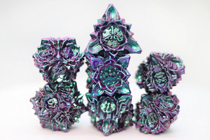 FOAM BRAIN FLORAL STARBURST: MYSTIC MARIGOLD RPG METAL DICE SET