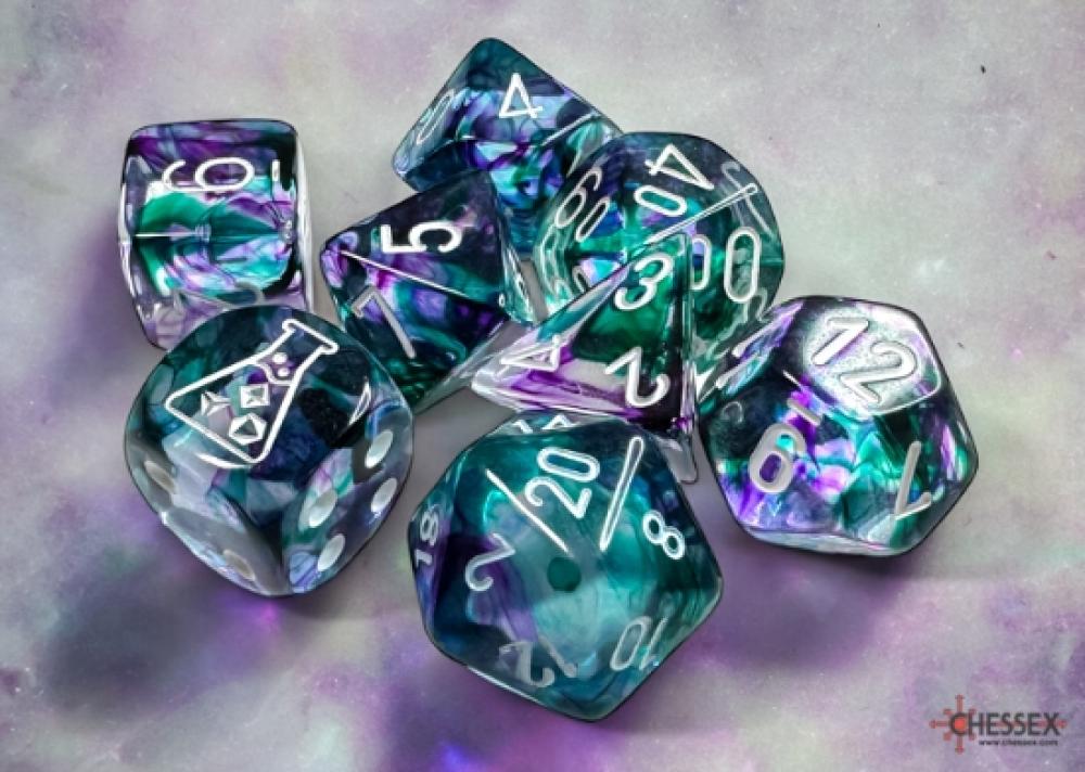 CHX 30068 NEBULA FLUORITE WHITE LAB DICE