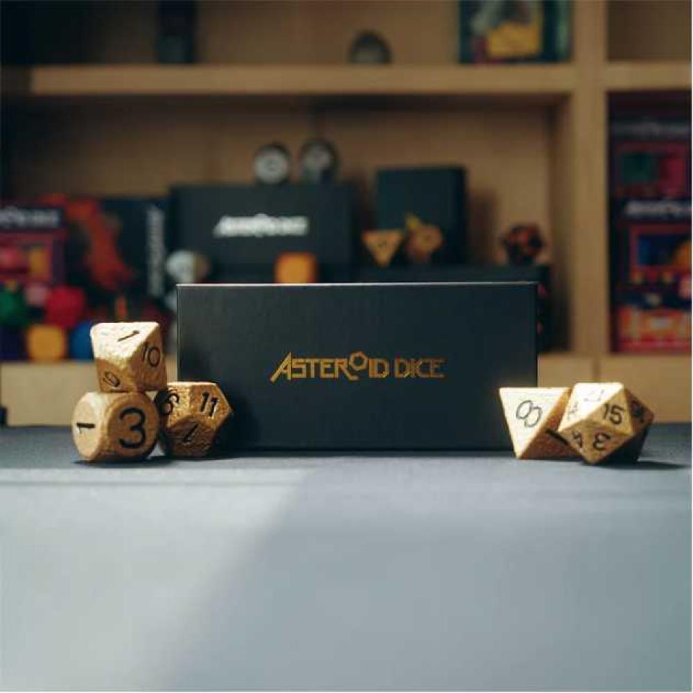 ASTEROID DICE - GOLD POLYHEDRAL DICE SET