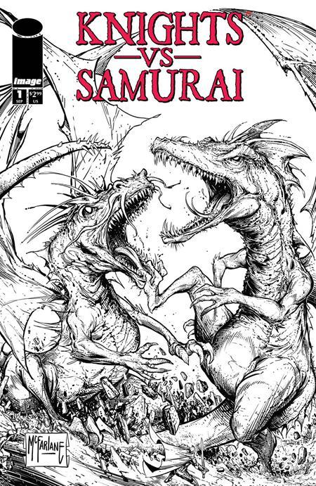 KNIGHTS VS SAMURAI #1 CVR C TODD MCFARLANE BANDW VAR