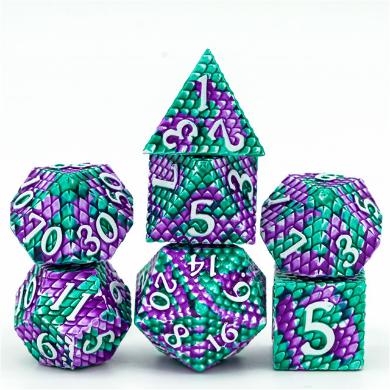 FOAM BRAIN DRAGON SCALE LAGOON METAL DICE SET
