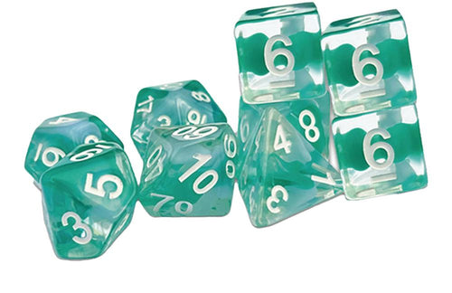 THRACIAN AZURE SWIRL DICE TRADITIONAL 9 SET