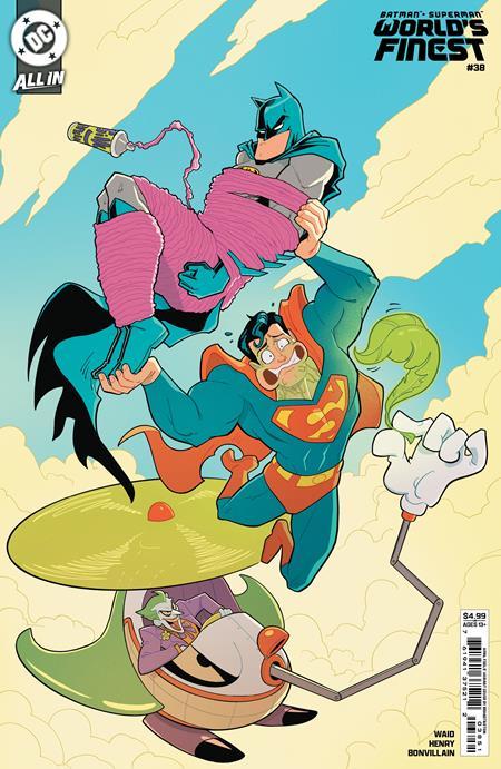 BATMAN SUPERMAN WORLDS FINEST #38 CVR D BRANDT AND STEIN APRIL FOOLS CARD STOCK VAR WE ARE YESTERDAY