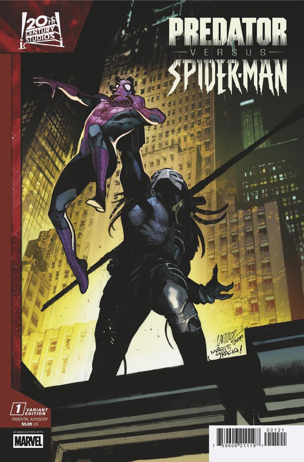 PREDATOR VS SPIDER-MAN #1 PEPE LARRAZ PROMO ART VAR CVR B