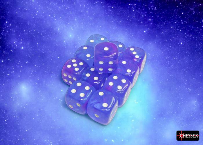 CHX 27767 NEBULA AURA / WHITE 16MM D6 12 DICE