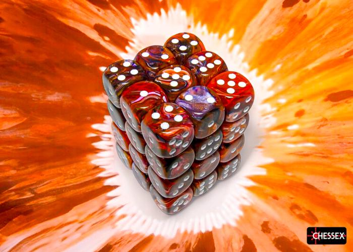 CHX 27943 FESTIVE SYMPHONY / WHITE 12MM D6 36 DICE