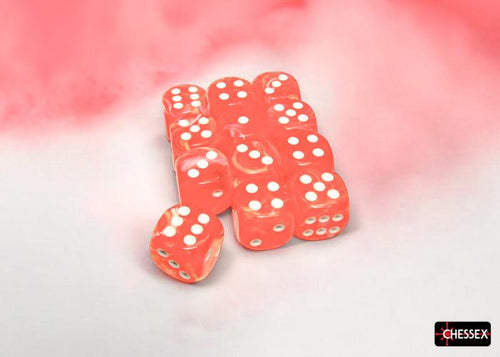 CHX 27753 FESTIVE DAHLIA / WHITE 16MM D6 12 DICE