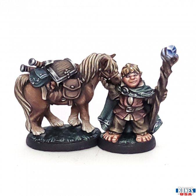 REAPER MINI 30199 DOBBIN AND BOULDER HALFLING AND PONY