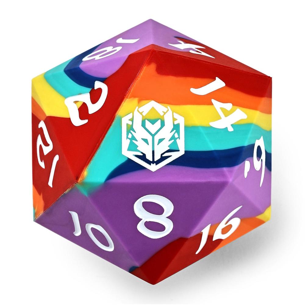 HYMGHO HY00426 55MM CHONK RUBBER SILICON D20 - RAINBOW REALMS