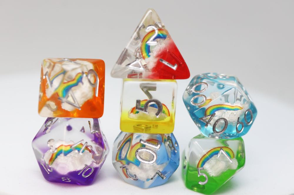 FOAM BRAIN DOUBLE RAINBOW RPG DICE SET