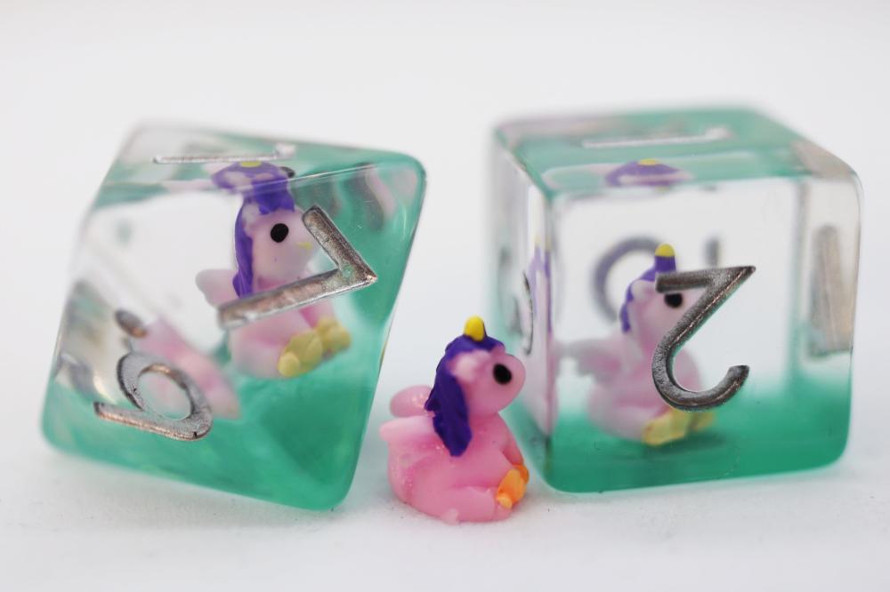 FOAM BRAIN ENCHANTING UNICORN RPG DICE SET