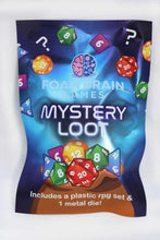 Load image into Gallery viewer, FOAM BRAIN MYSTERY LOOT PLASTIC RPG DICE SET WITH BONUS METAL DIE

