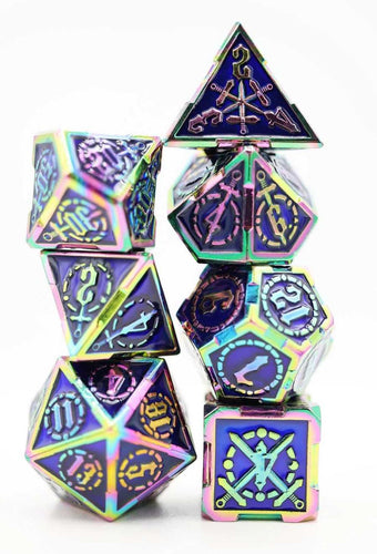 CROSSED SWORDS OCEANUS TREASURE SWORD METAL RPG DICE SET
