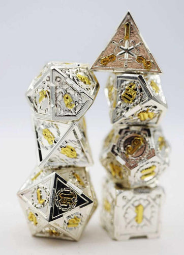 CROSSED SWORDS HOLY SWORD METAL RPG DICE SET