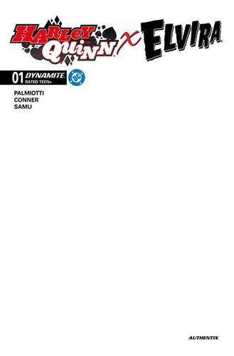 HARLEY QUINN X ELVIRA #1 CVR J BLANK AUTHENTIX VAR CVR