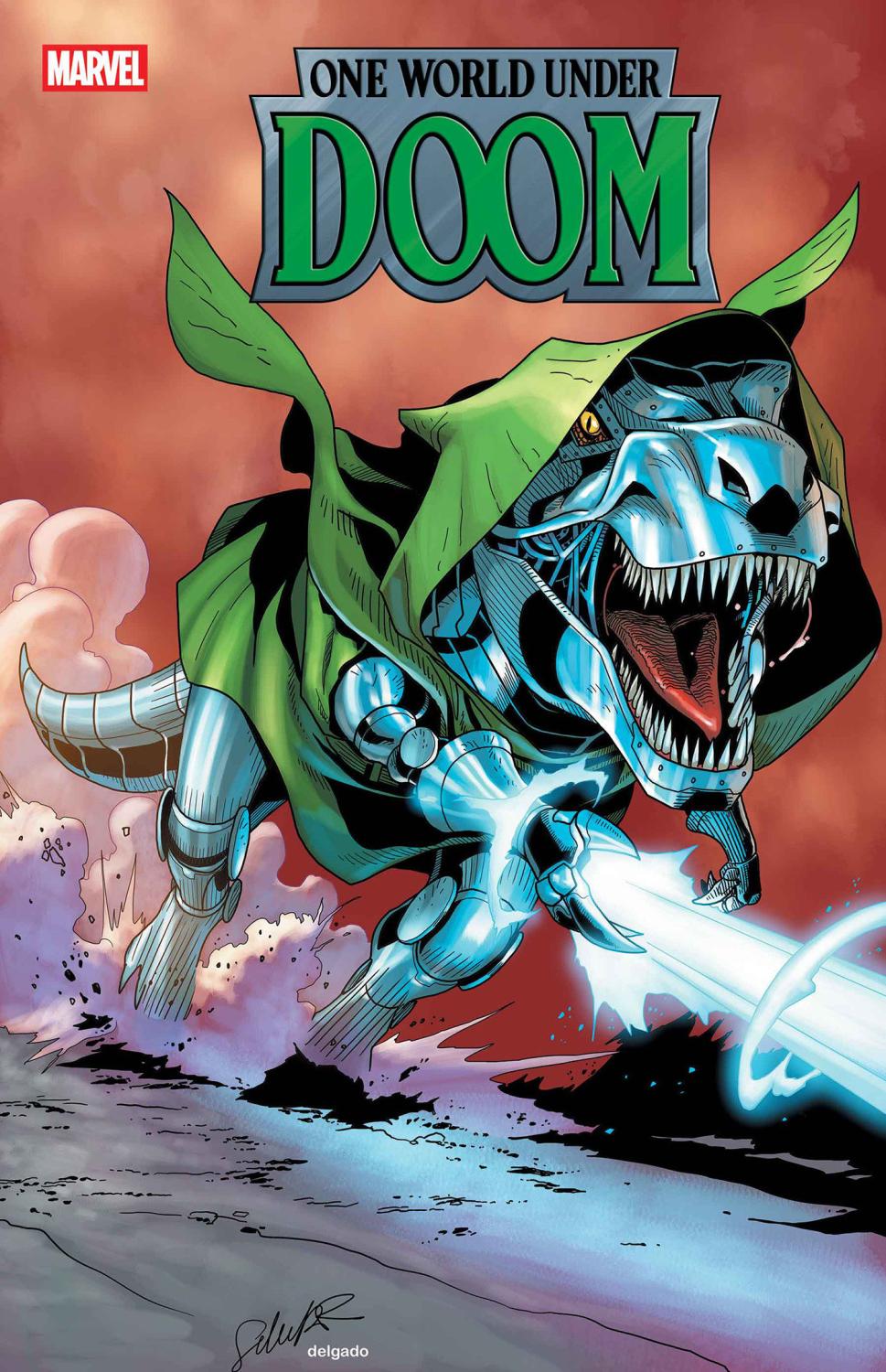 ONE WORLD UNDER DOOM #8 SALVADOR LARROCA DOOMASAUR VAR CVR B