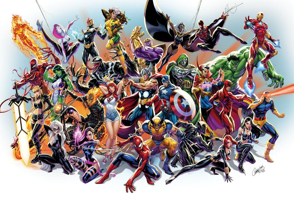 MARVEL UNIVERSE BY J SCOTT CAMPBELL POSTER