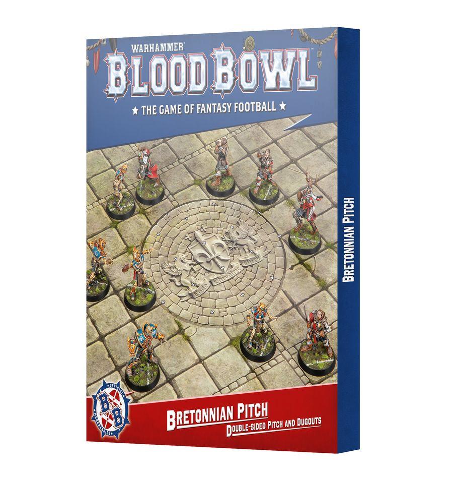 WARHAMMER BLOOD BOWL BRETONNIAN PITCH DOUBLE SIDED PITCH AND DUGOUTS