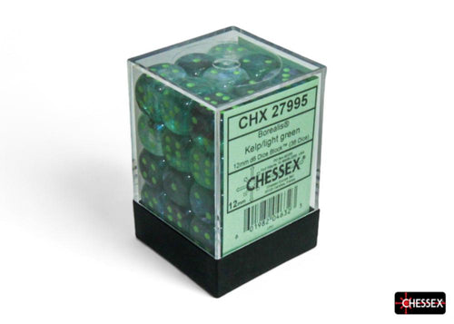 BOREALIS KELP/LIGHT GREEN LUMINARY 12MM D6 DICE BLOCK