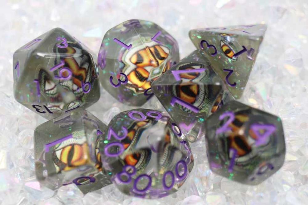 FOAM BRAIN VENOM DRAGON EYE RPG DICE SET