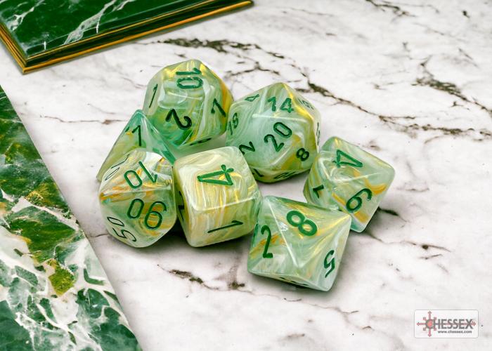 CHX DICE SET 27409 GREEN W/ DARK GREEN