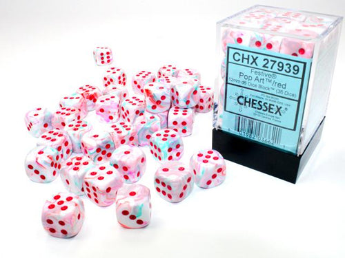 CHX 27939 FESTIVE POP ART RED 12MM D6 DICE SET
