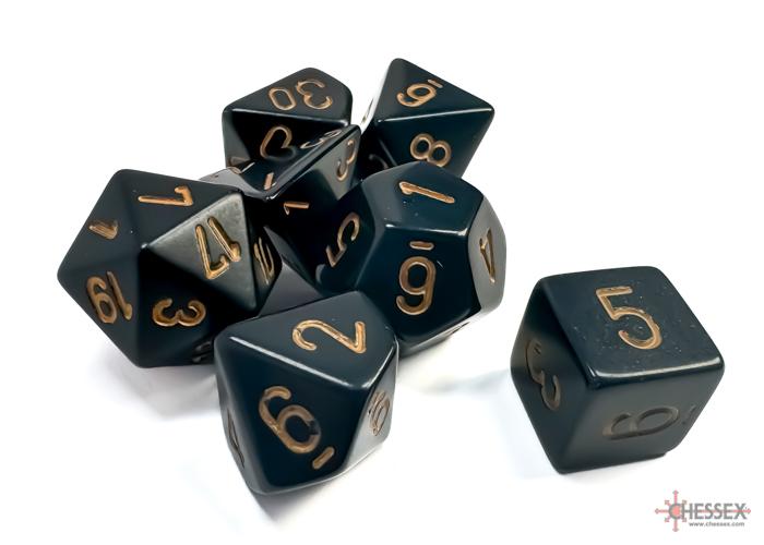 DICE SET CHX 25428 BLACK W/ GOLD