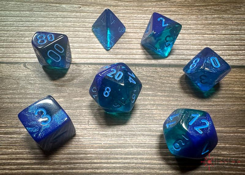 CHX 26463 GEMINI BLUE-BLUE/LIGHT BLUE POLYHEDRAL 7-DICE SET