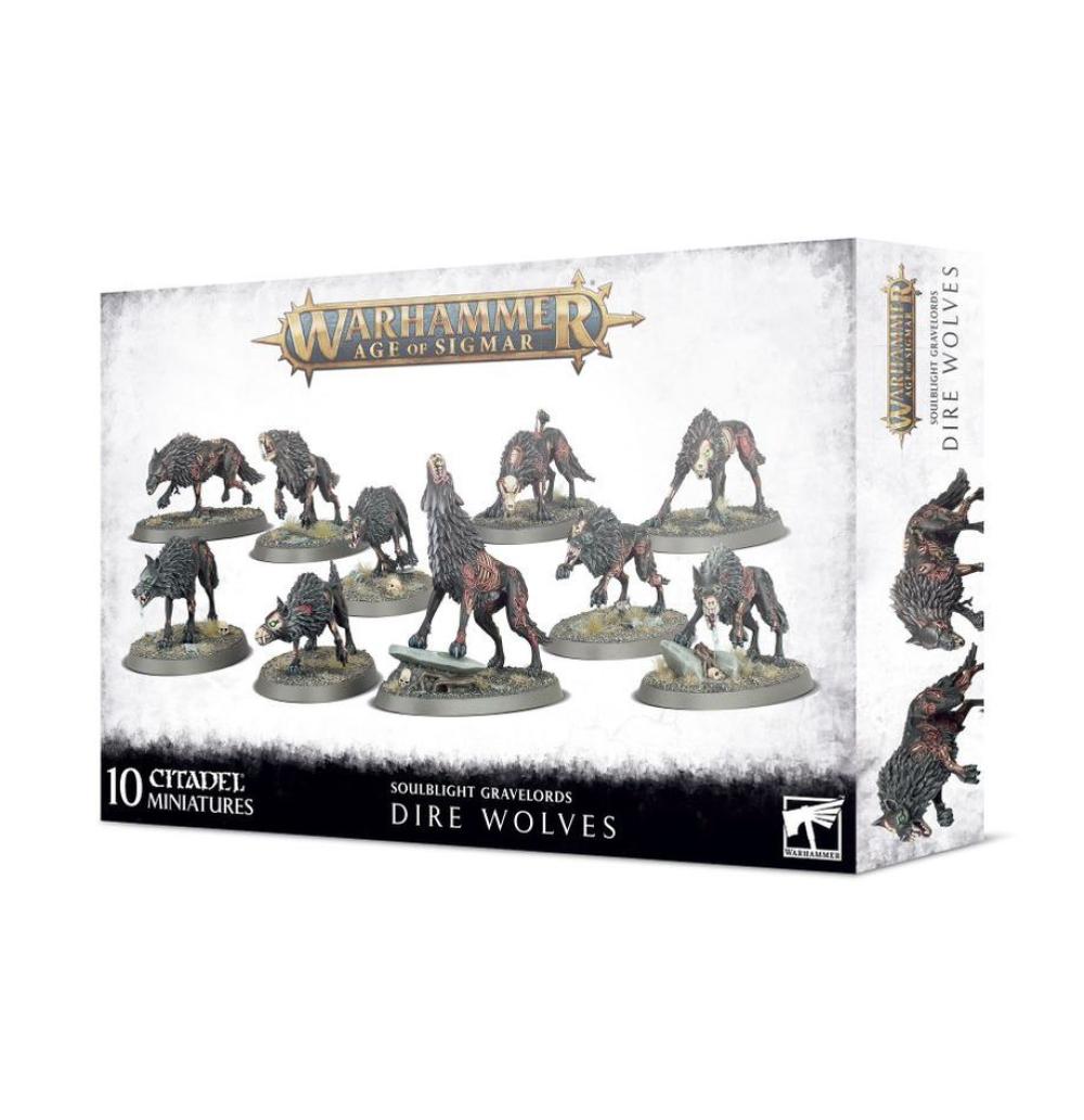 WARHAMMER AGE OF SIGMAR : SOULBLIGHT GRAVELORDS DIRE WOLVES